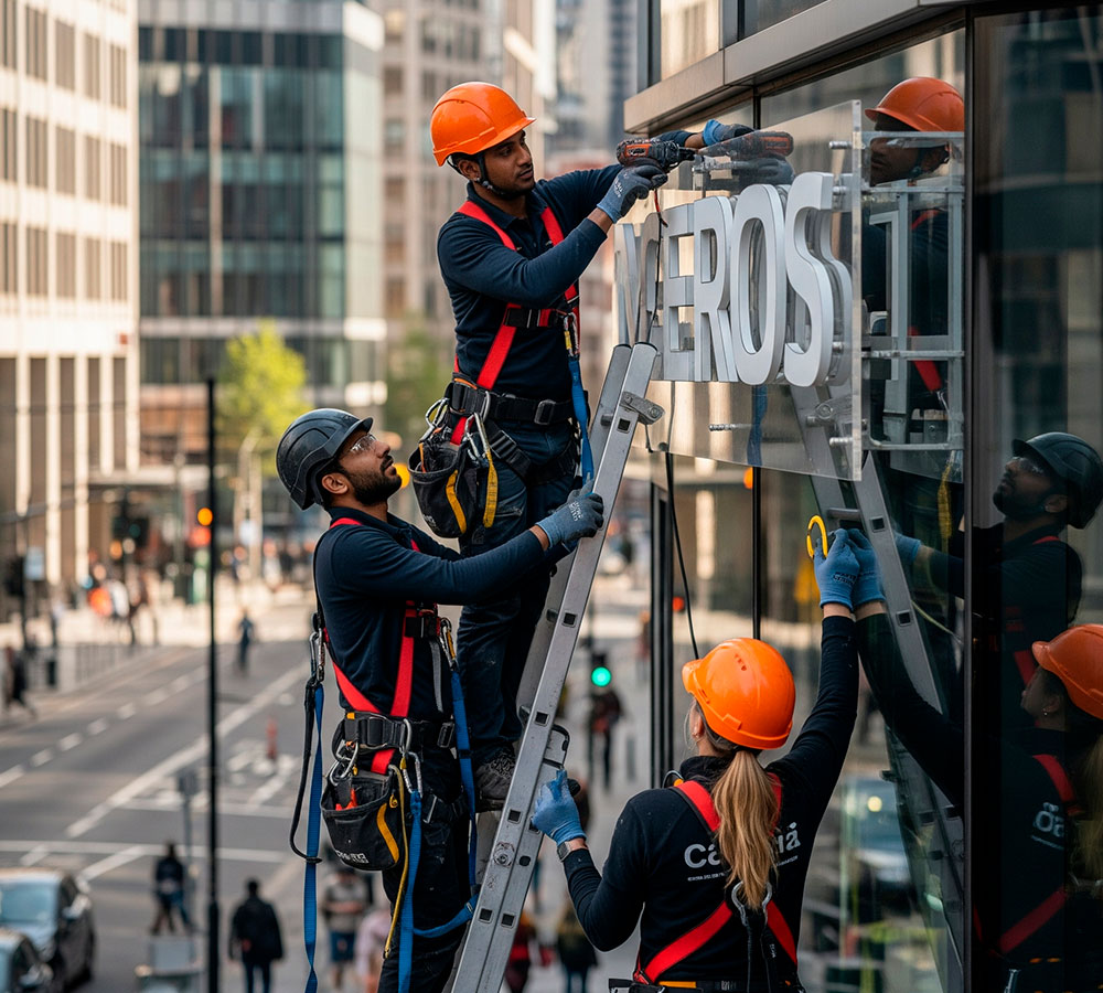 Instalación de carteles publicitarios